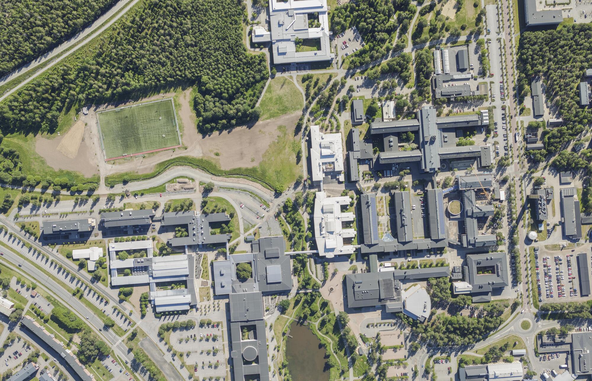 Flygbild över Universitets- och sjukhusområdet i Umeå #4