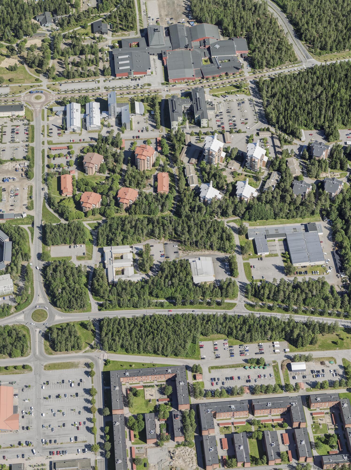 Flygbild över Universitets- och sjukhusområdet i Umeå #39