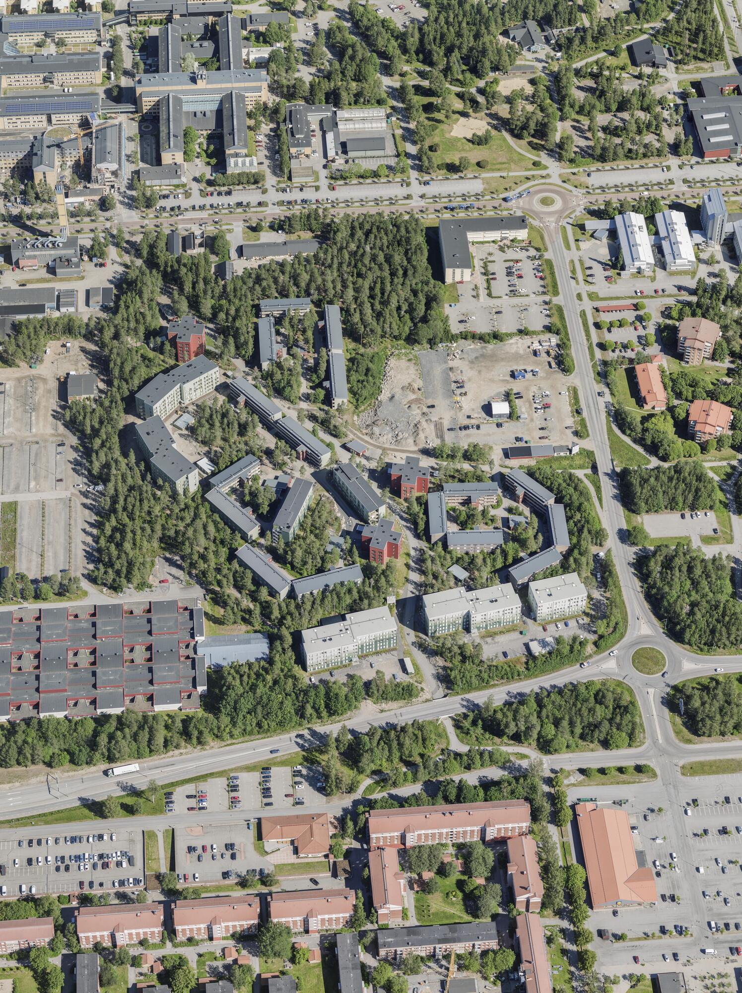 Flygbild över Universitets- och sjukhusområdet i Umeå #40