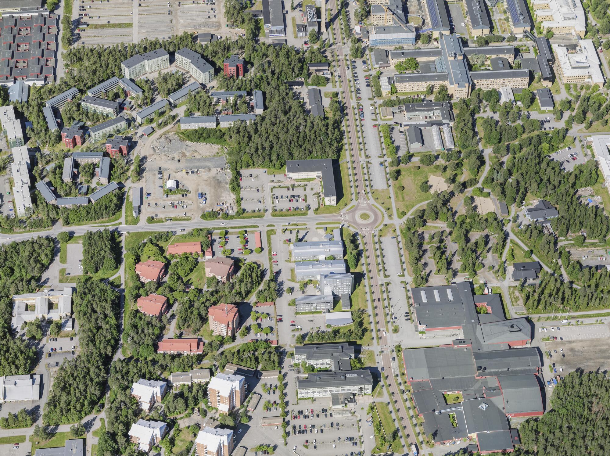 Flygbild över Universitets- och sjukhusområdet i Umeå #19