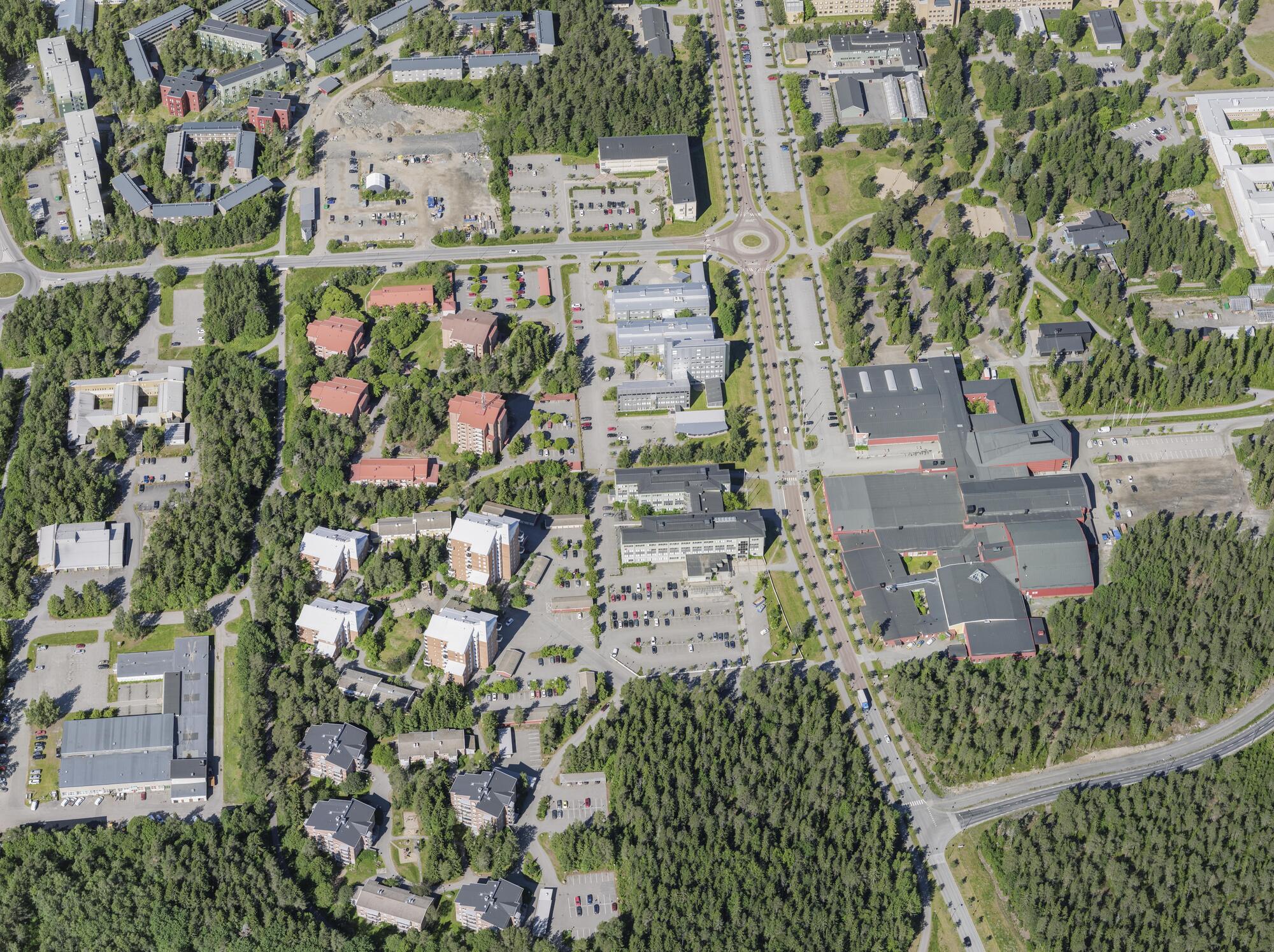 Flygbild över Universitets- och sjukhusområdet i Umeå #11