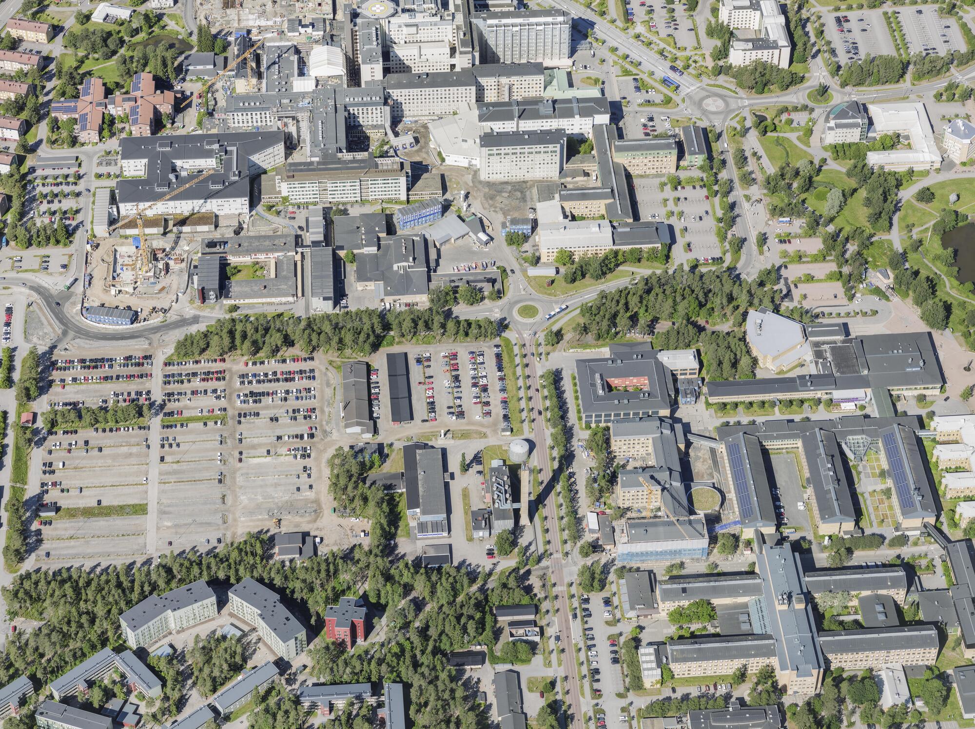 Flygbild över Universitets- och sjukhusområdet i Umeå #27