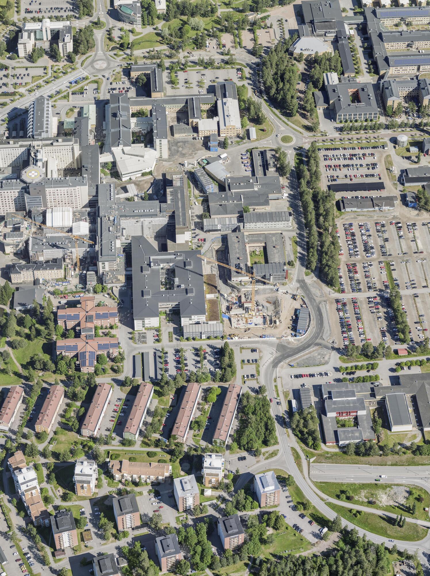 Flygbild över Universitets- och sjukhusområdet i Umeå #47