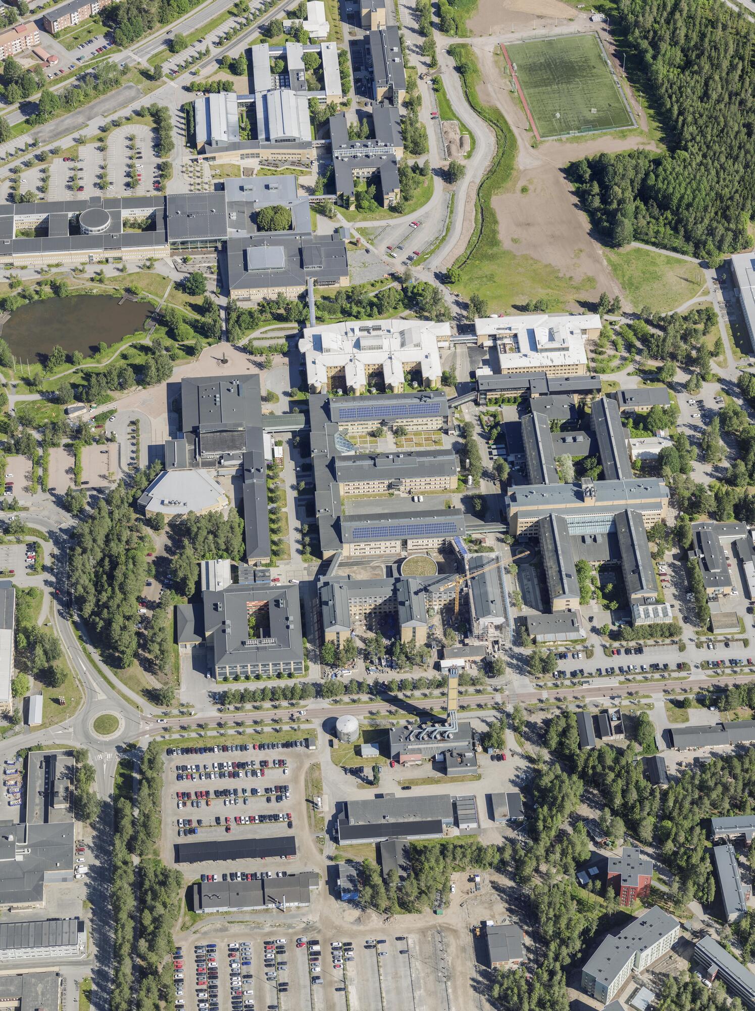 Flygbild över Universitets- och sjukhusområdet i Umeå #33