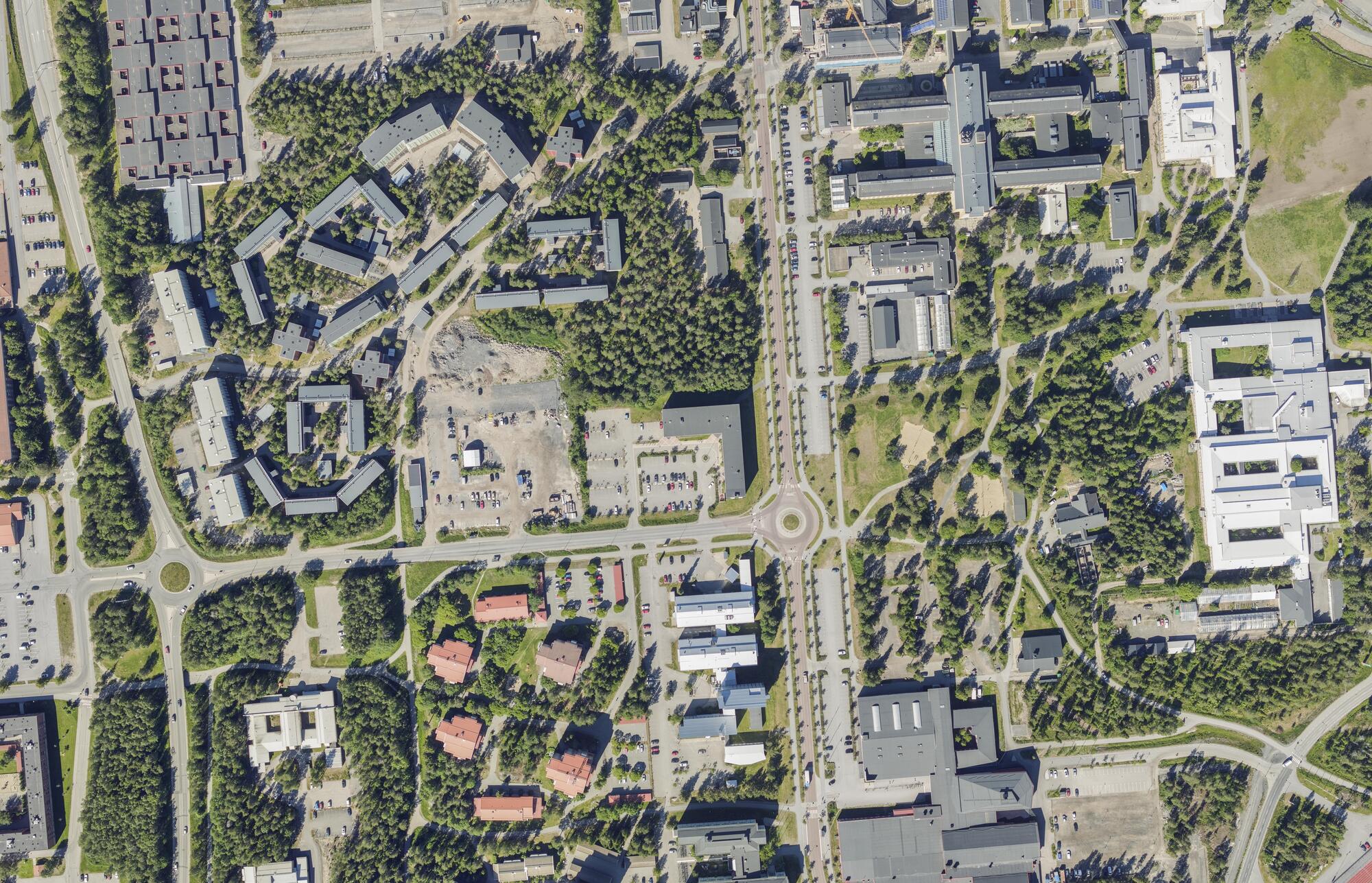 Flygbild över Universitets- och sjukhusområdet i Umeå #8