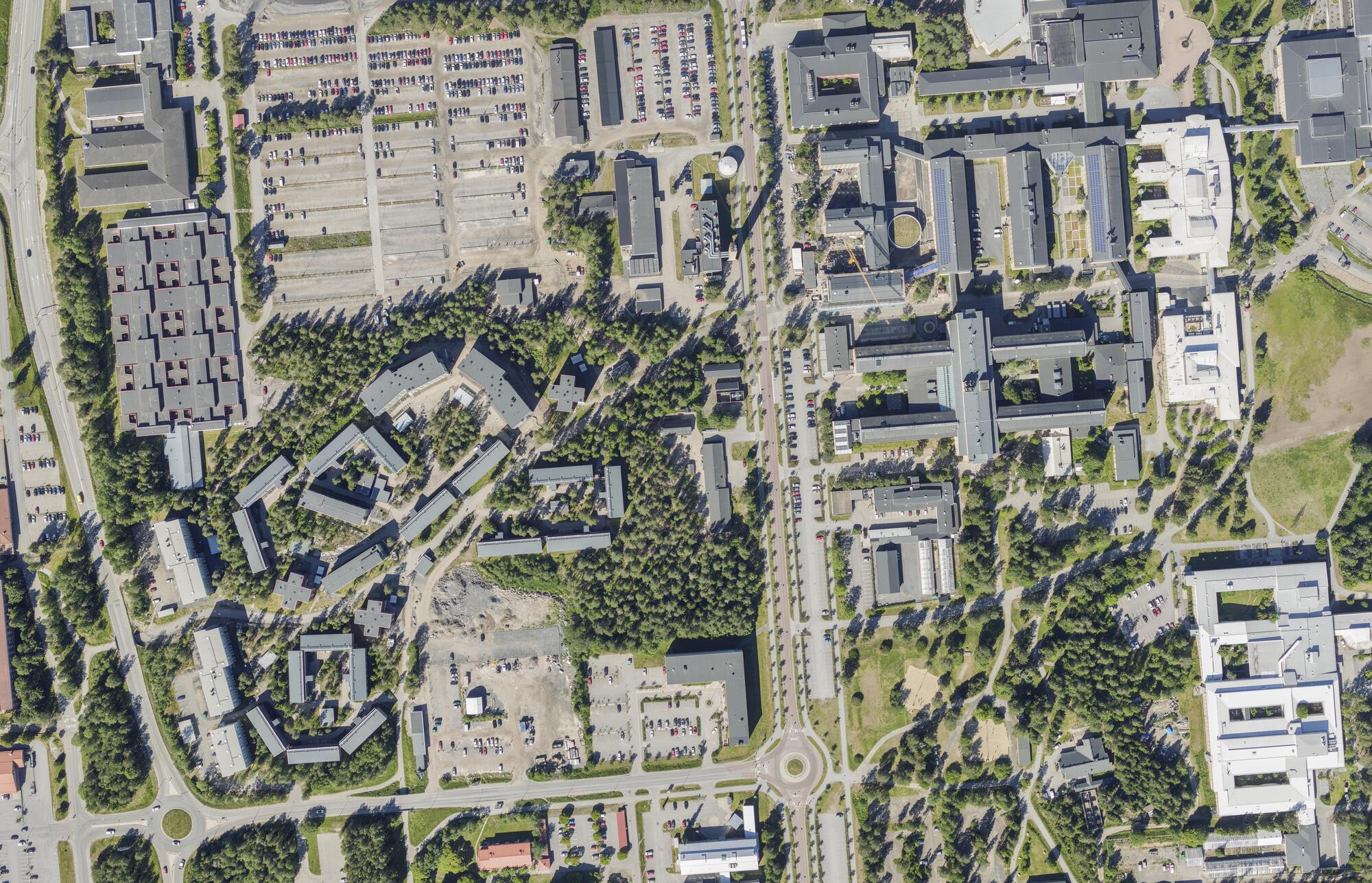 Flygbild över Universitets- och sjukhusområdet i Umeå #14