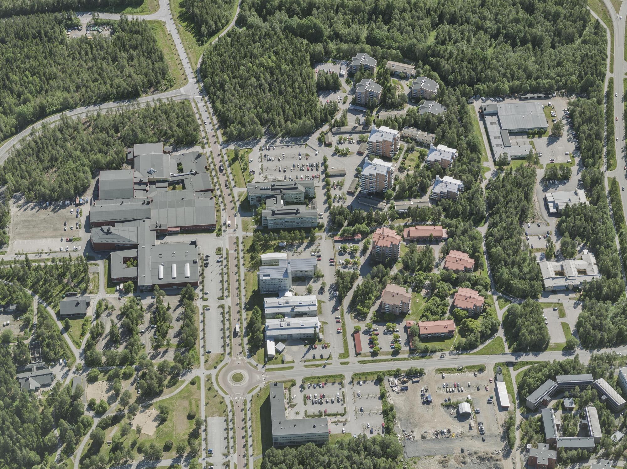 Flygbild över Universitets- och sjukhusområdet i Umeå #44