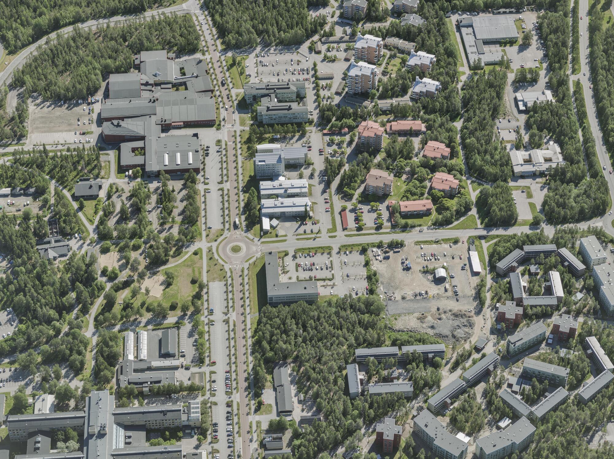 Flygbild över Universitets- och sjukhusområdet i Umeå #53