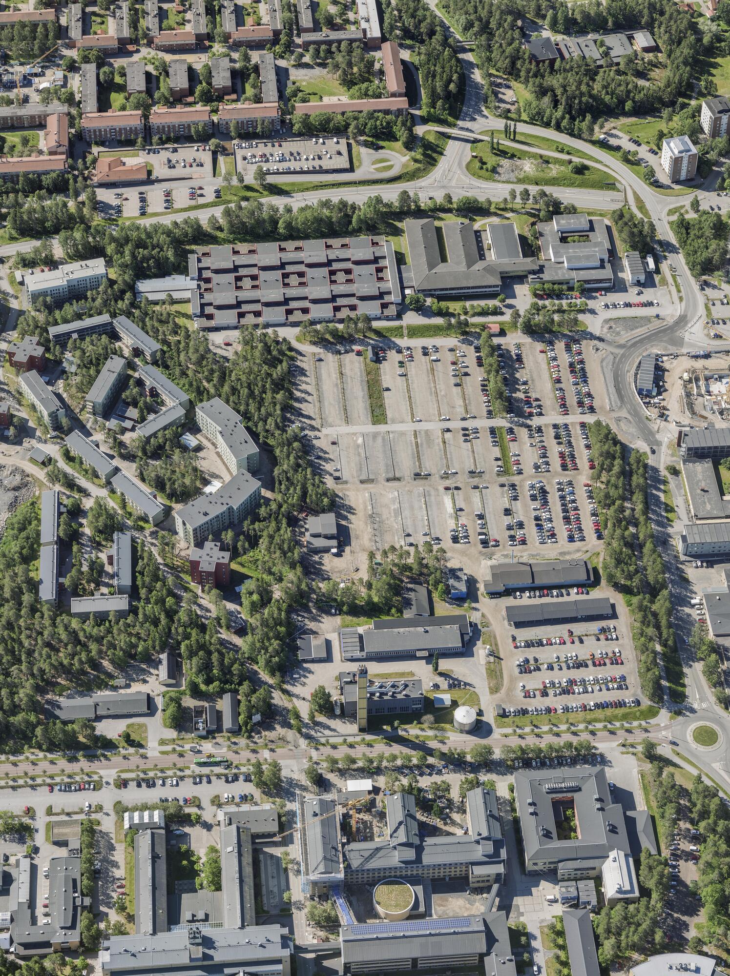 Flygbild över Universitets- och sjukhusområdet i Umeå #42