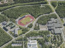 Flygbild över Universitets- och sjukhusområdet i Umeå #19