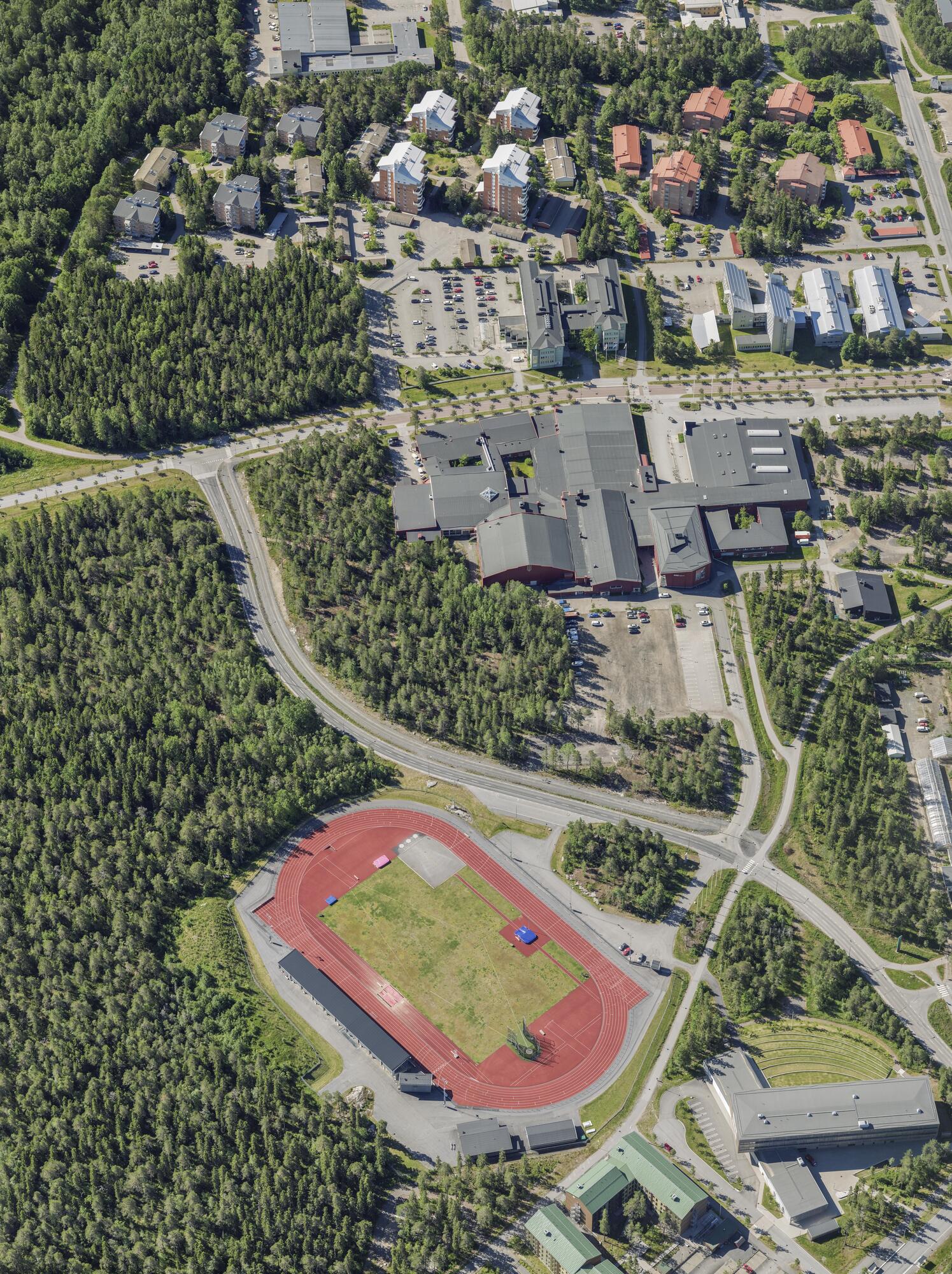 Flygbild över Universitets- och sjukhusområdet i Umeå #23