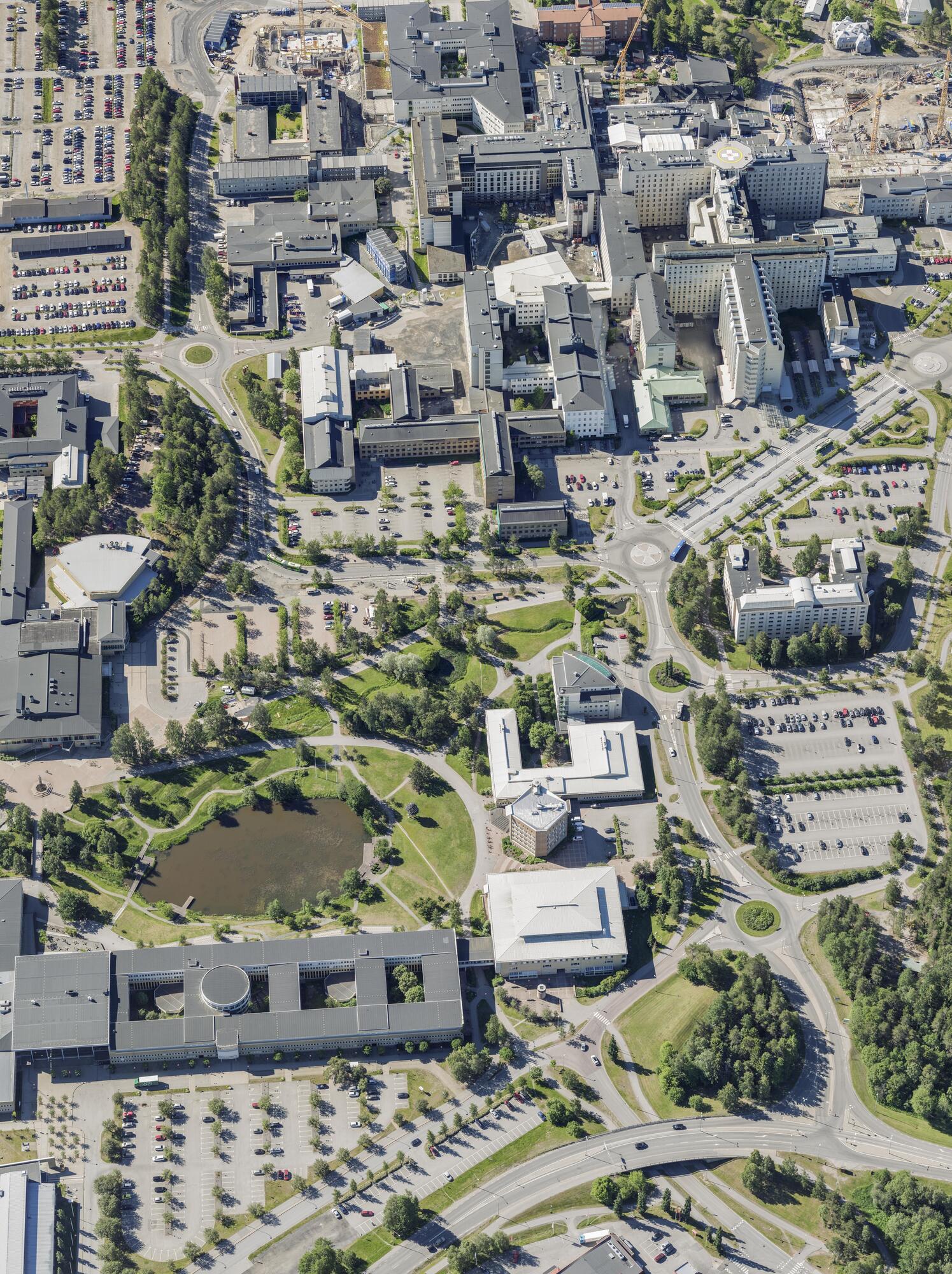 Flygbild över Universitets- och sjukhusområdet i Umeå #19