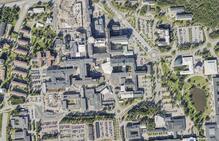 Flygbild över Universitets- och sjukhusområdet i Umeå #7