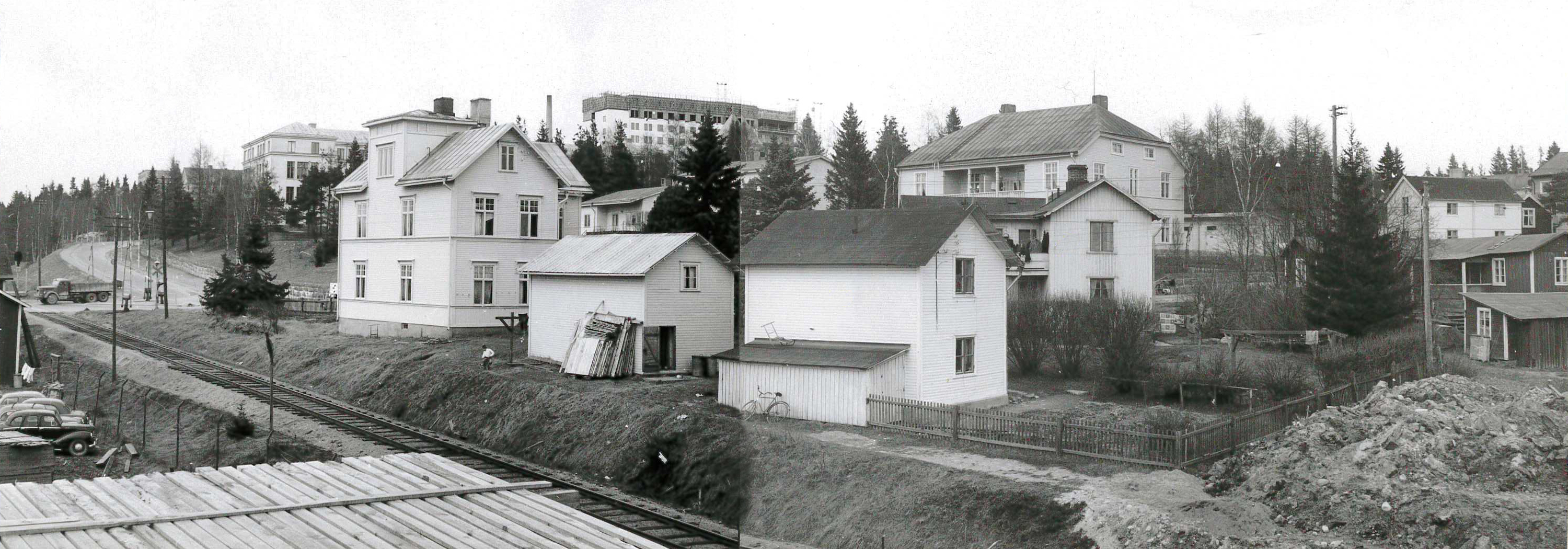Ålidbacken från järnvägen maj 1958
