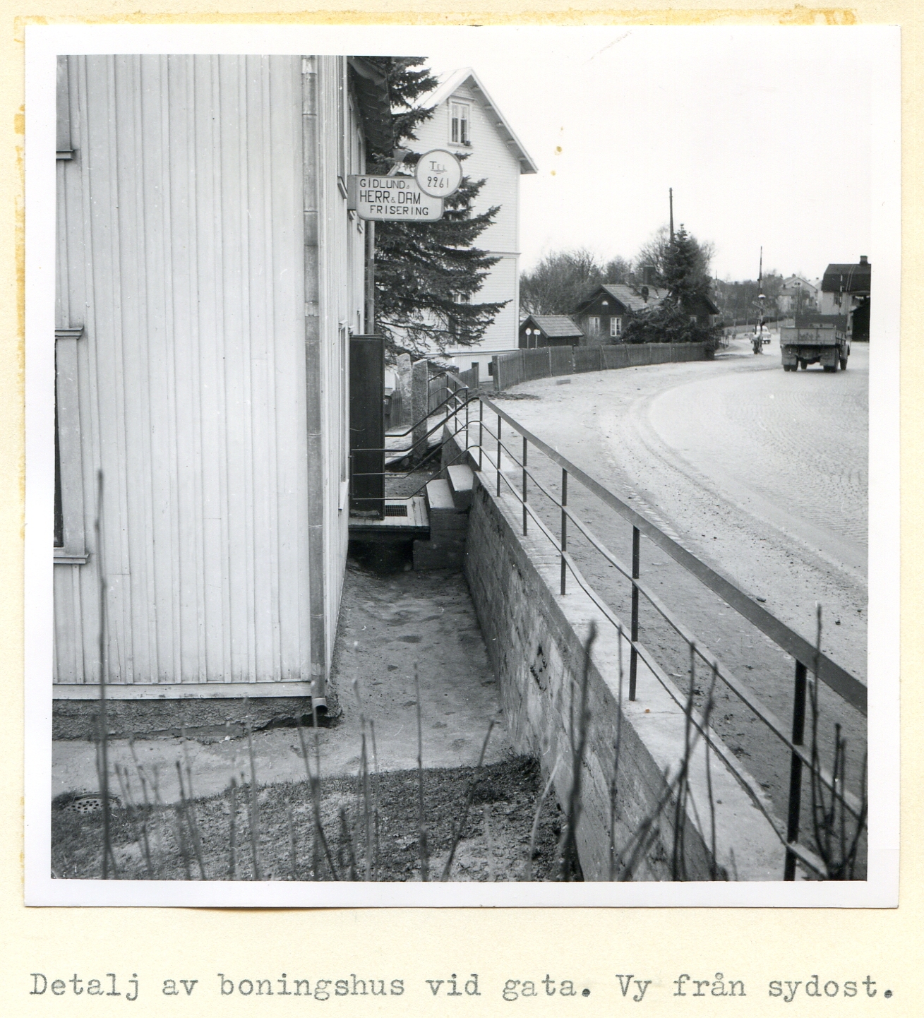 Stadsäga 1498 detalj av boningshus maj 1958  från sydost