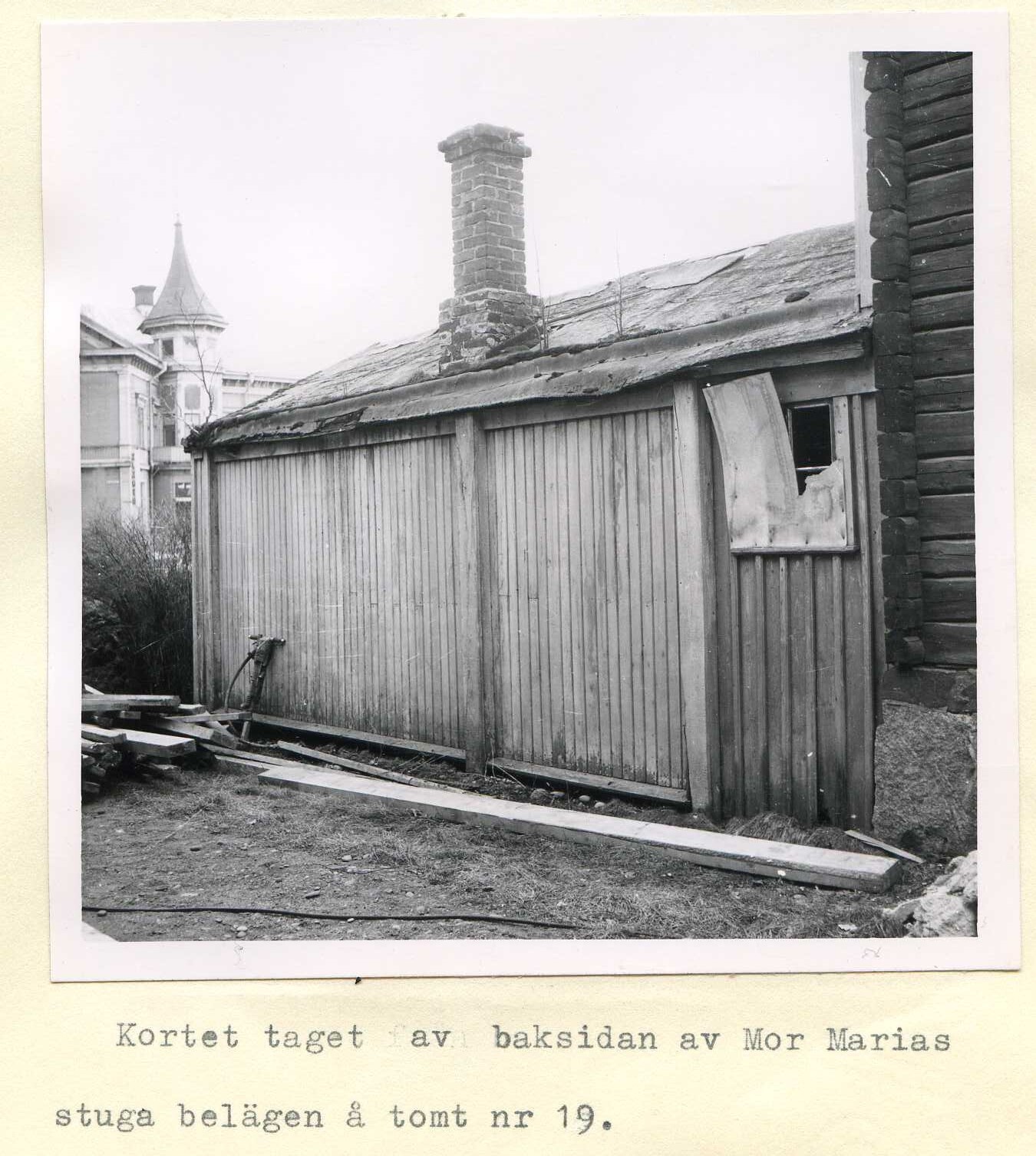 Mor Marias stuga på tomt 19 kv Njord 1959