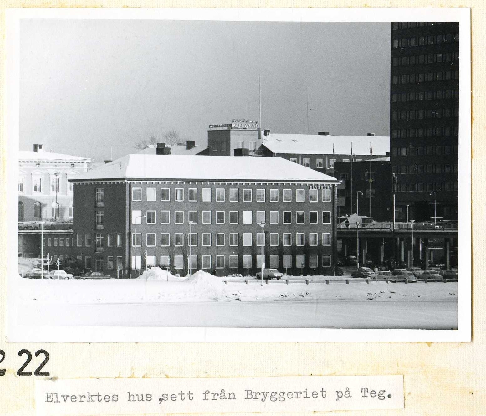 Elverkets hus 1960-tal  från bryggeriet på Teg