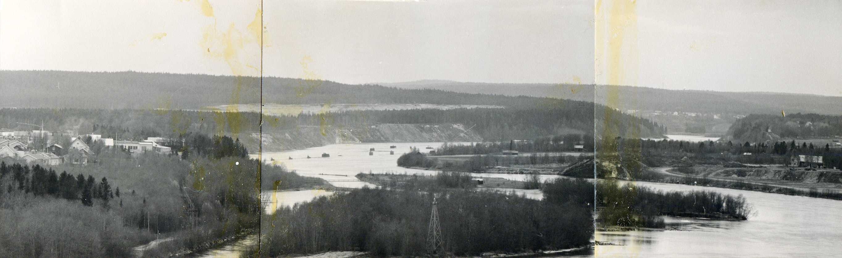 Vy över Umeälven 1960-tal