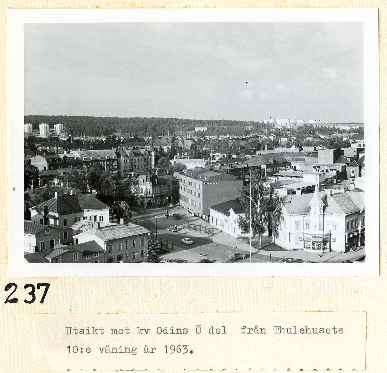 Utsikt mot kv Odin 1963  från Thulehuset