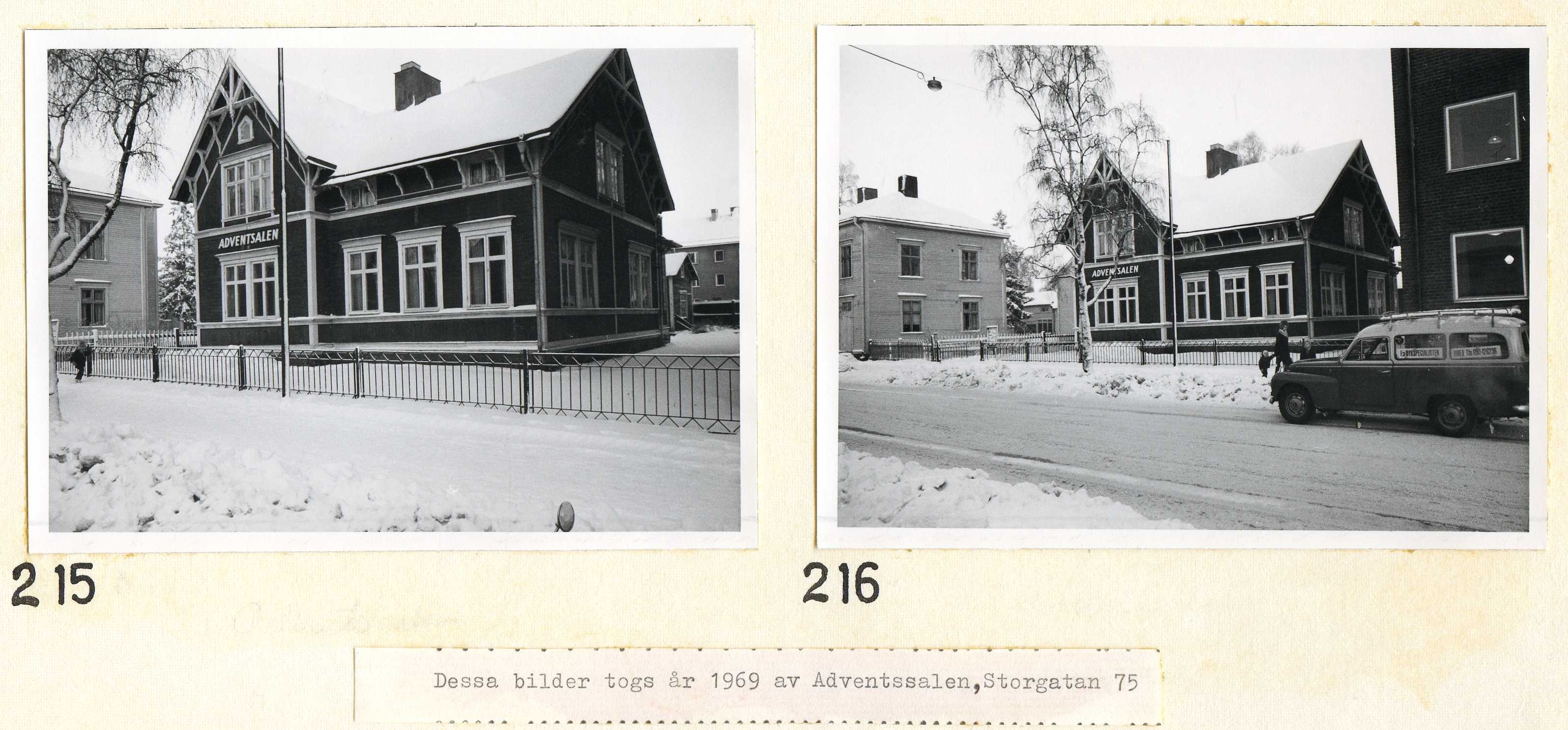 Adventssalen Storgatan 75 1969  2 bilder