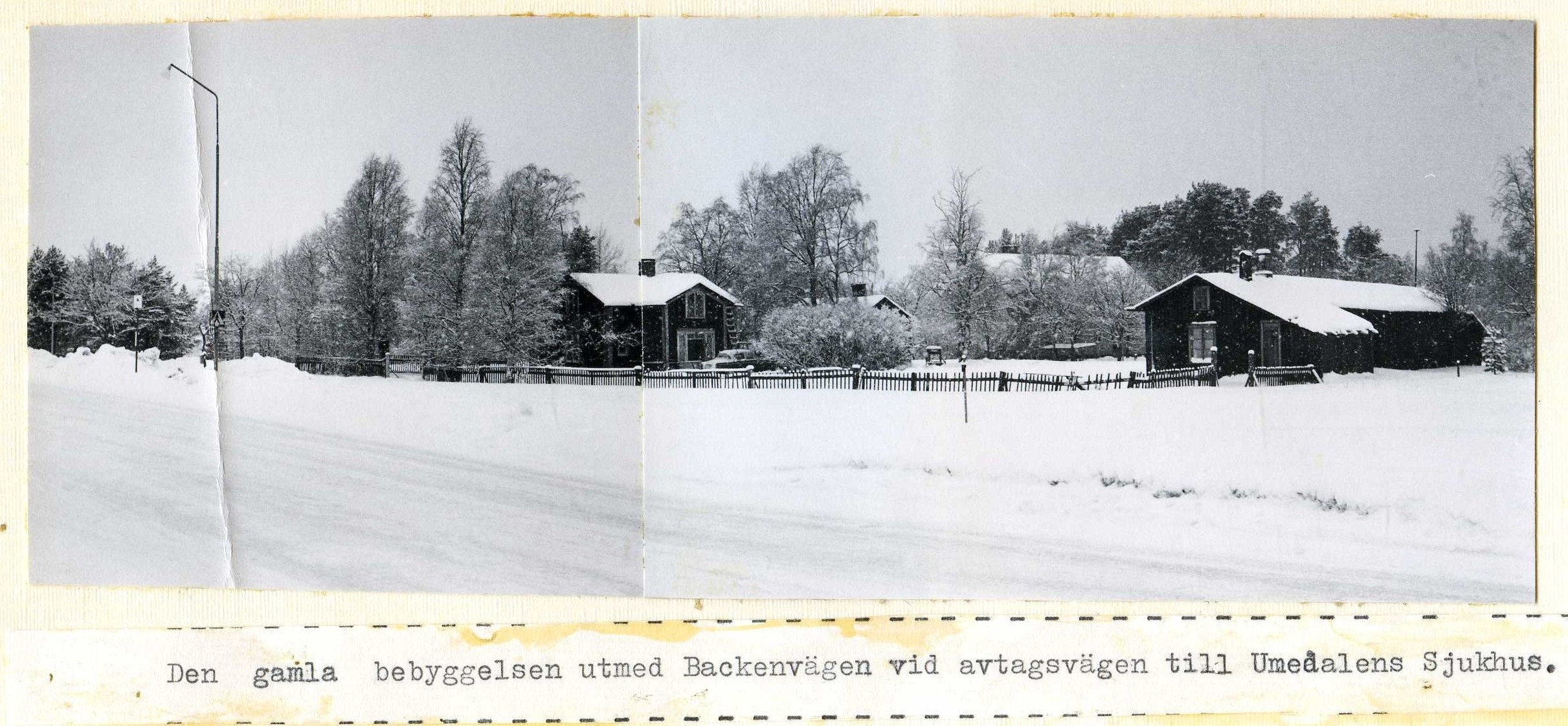 Gammal bebyggelse utmed Backenvägen 1969