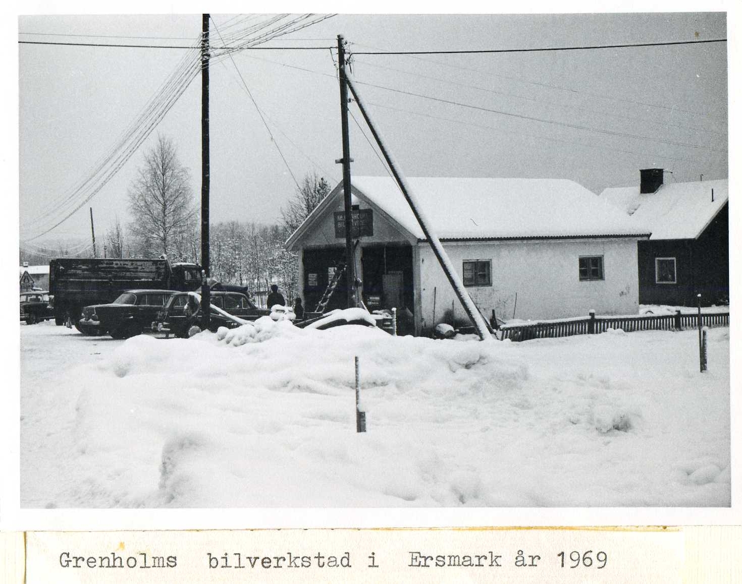 Grenholms bilverkstad i Ersmark 1969