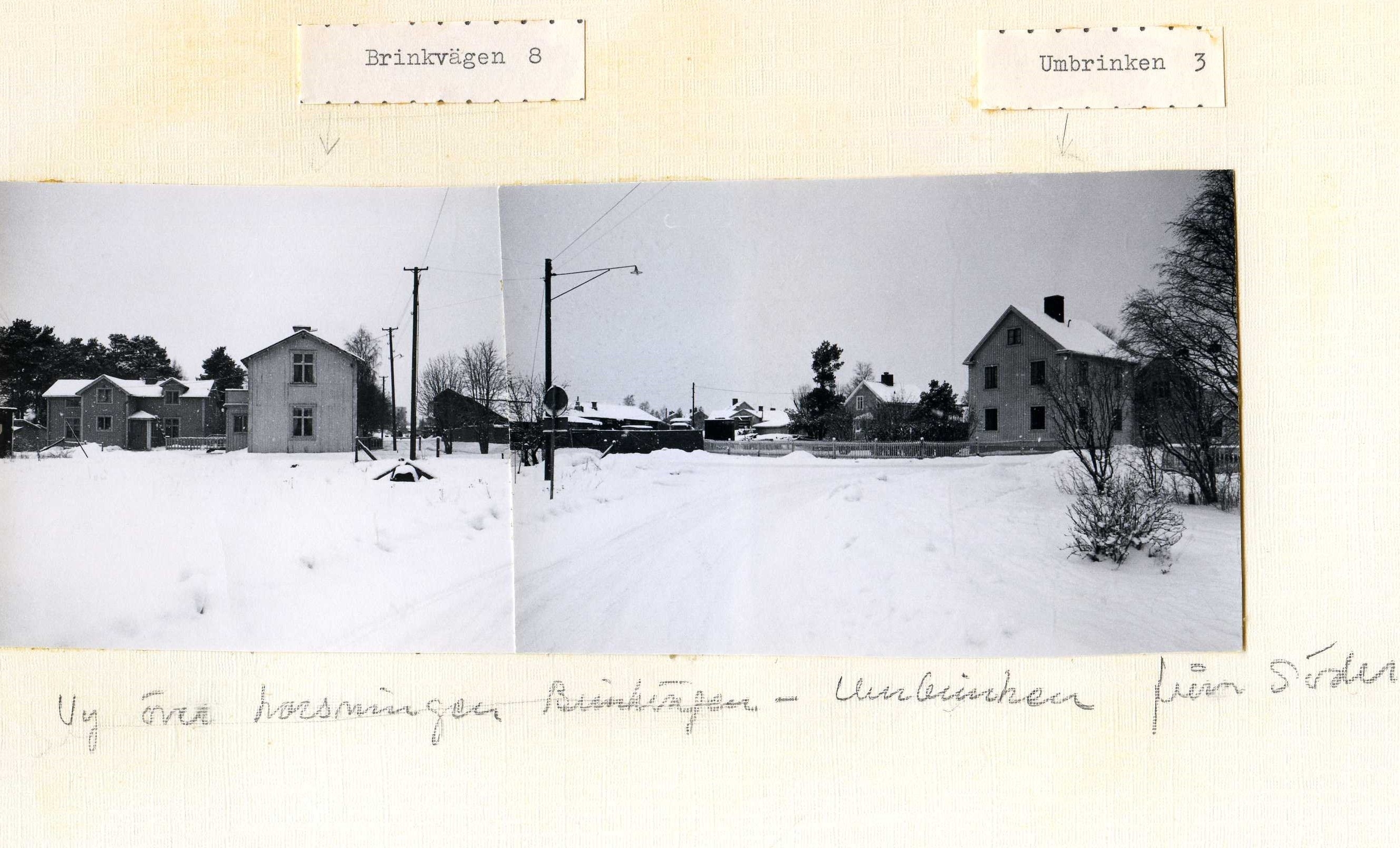 Korsningen Brinkvägen 8-Umbrinken 3 från söder 1969