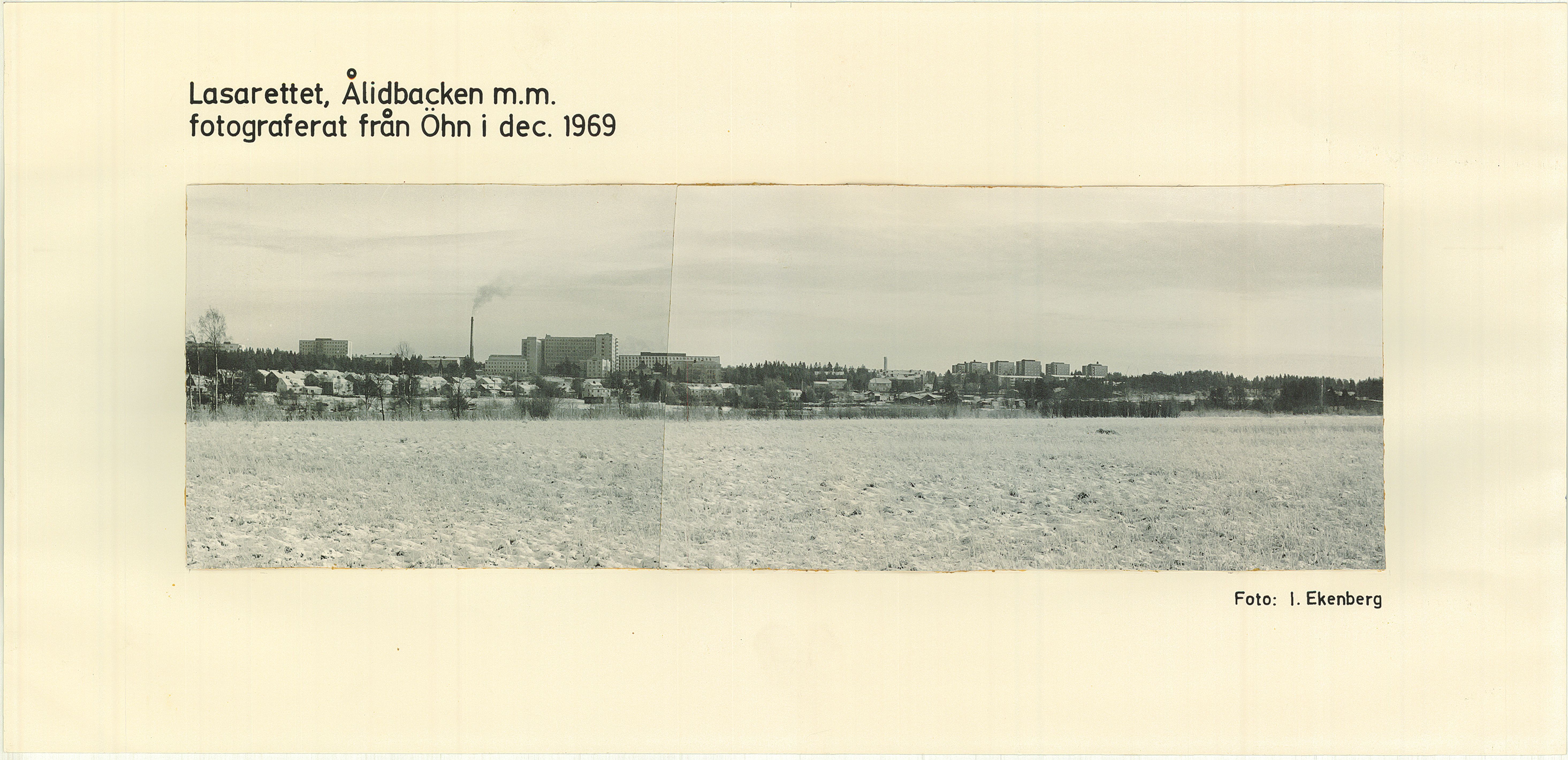 Lasarettet Ålidbacken mm  från Ön dec 1969