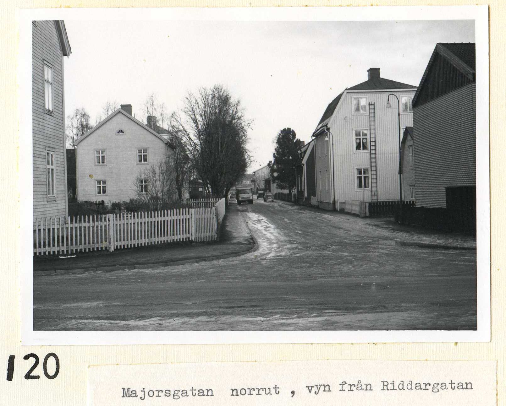 Majorsgatan norrut vyn från Riddargatan okt-nov 1969