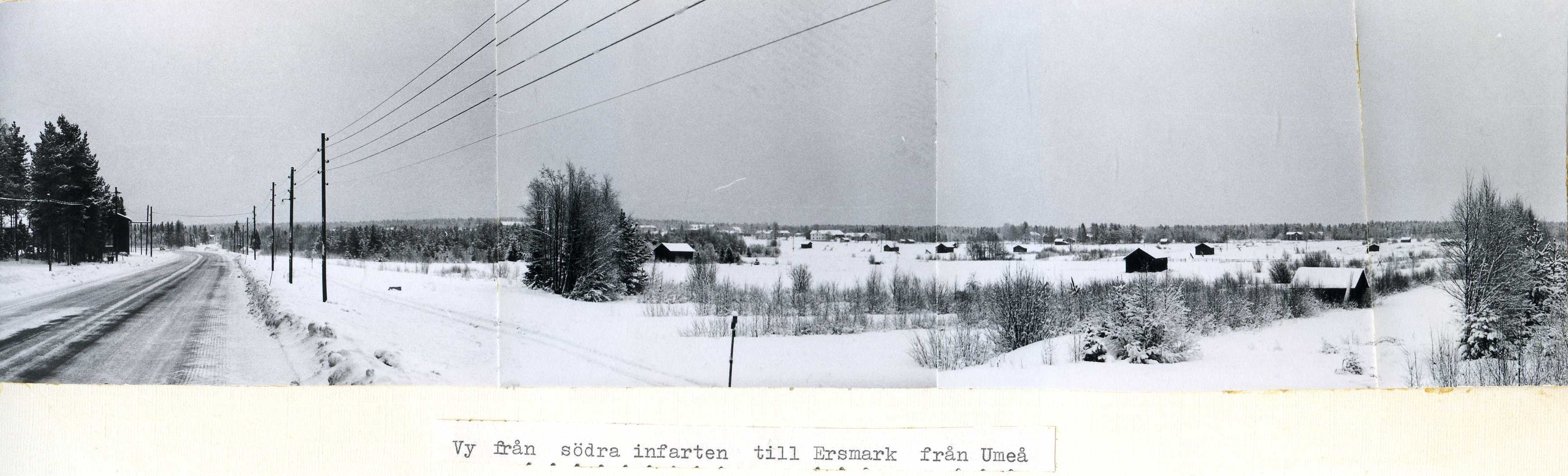 Vy från södra infarten till Ersmark nov 1969