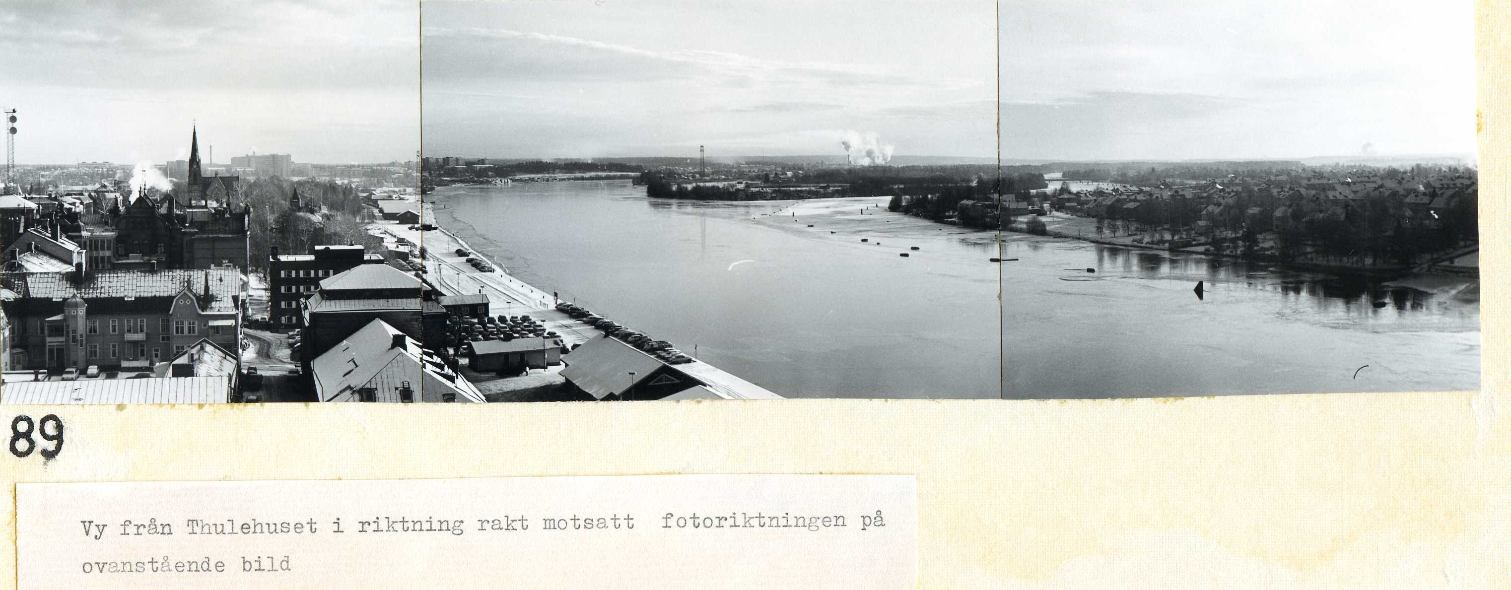 Vy från Thulehuset över staden och Öhns norra udde nov 1969