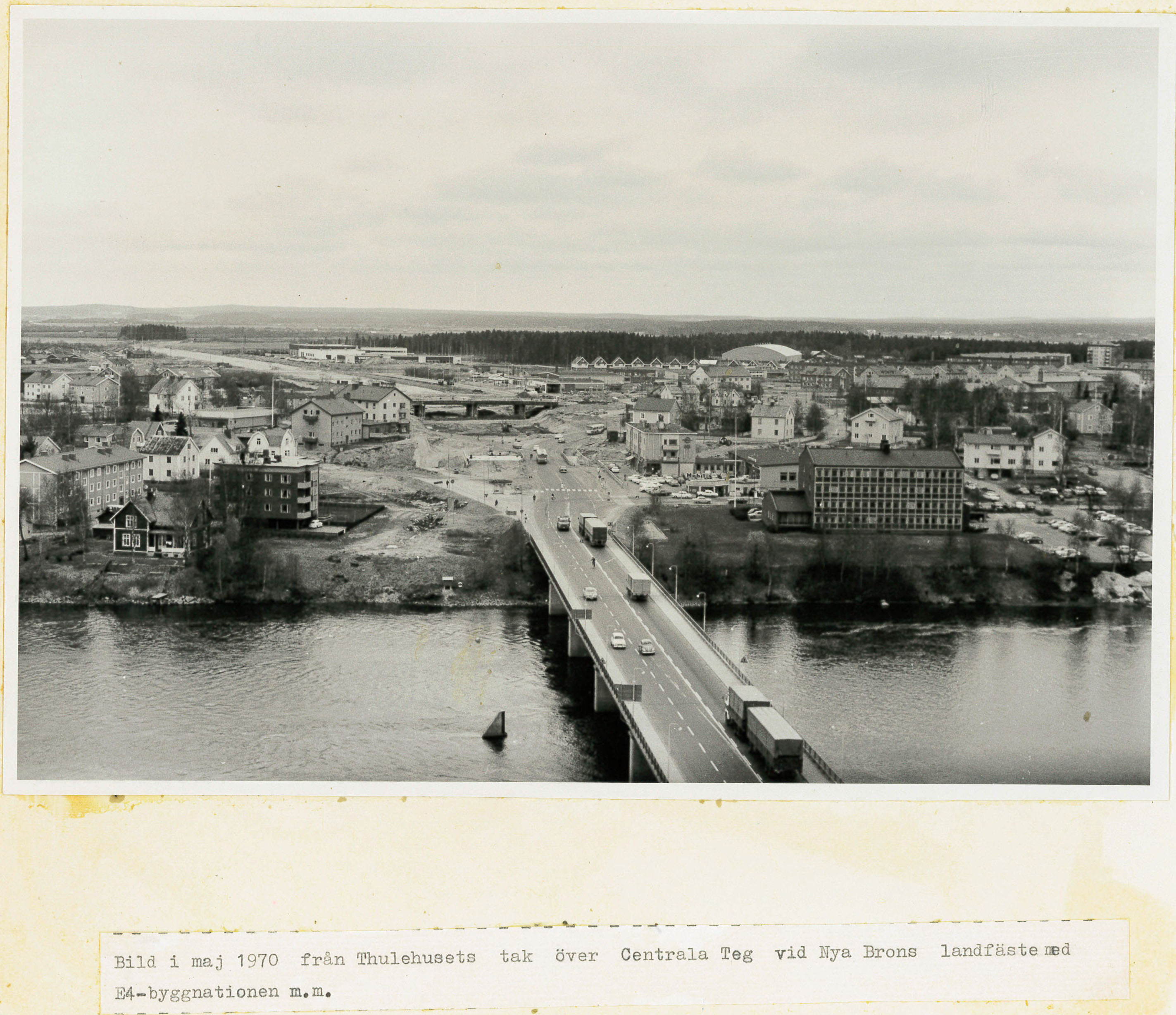 Centrala Teg under ombyggnaden av E4 maj 1970  från Thulehuset