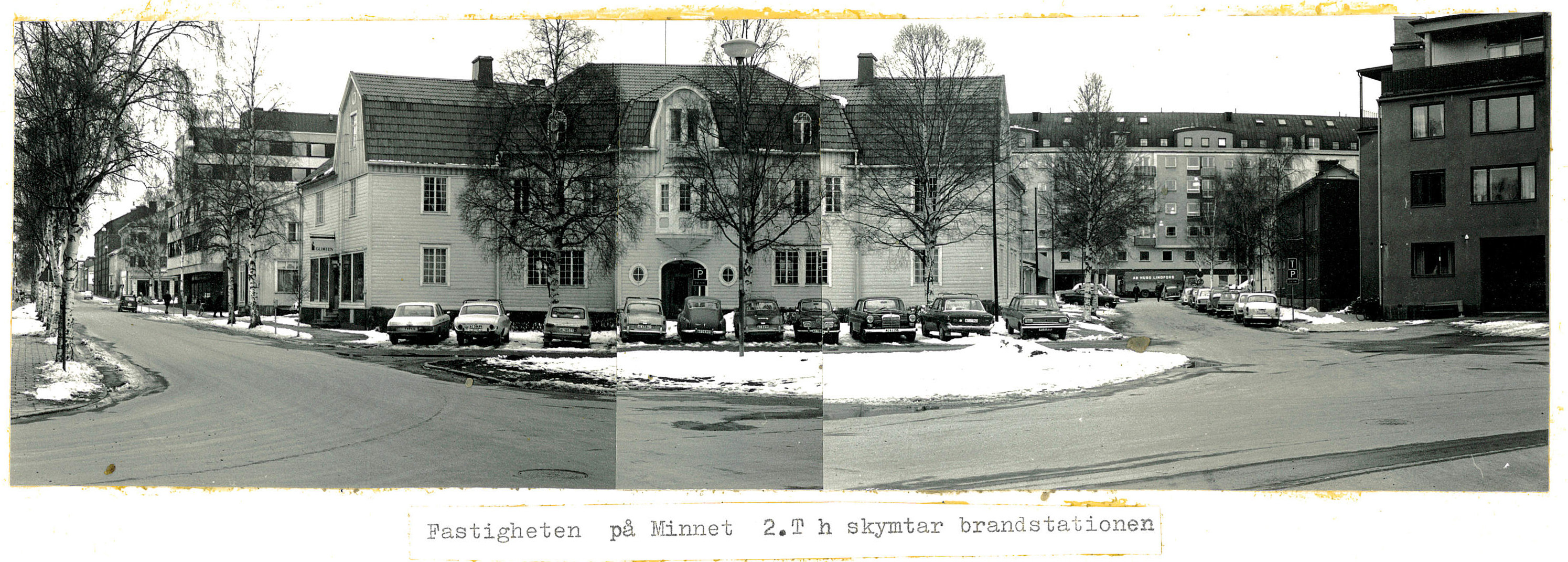 Fastigheten på Minnet 2 1970  brandstationen t h