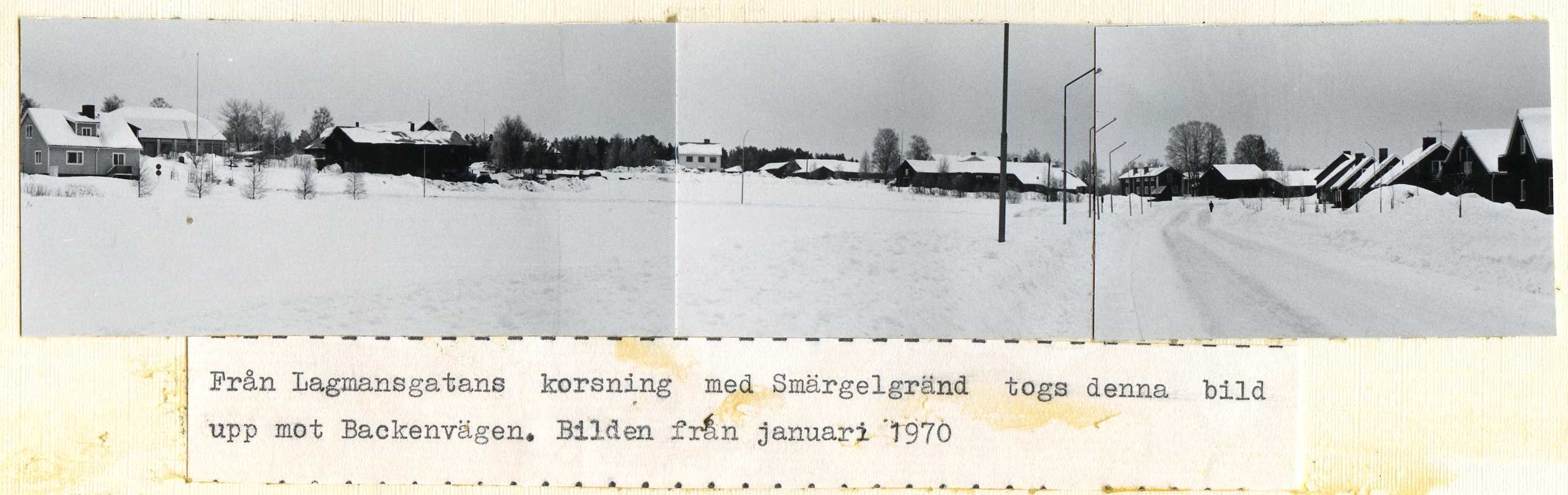 Från Lagmansgatan-Smärgelgränd mot Backenvägen jan 1970