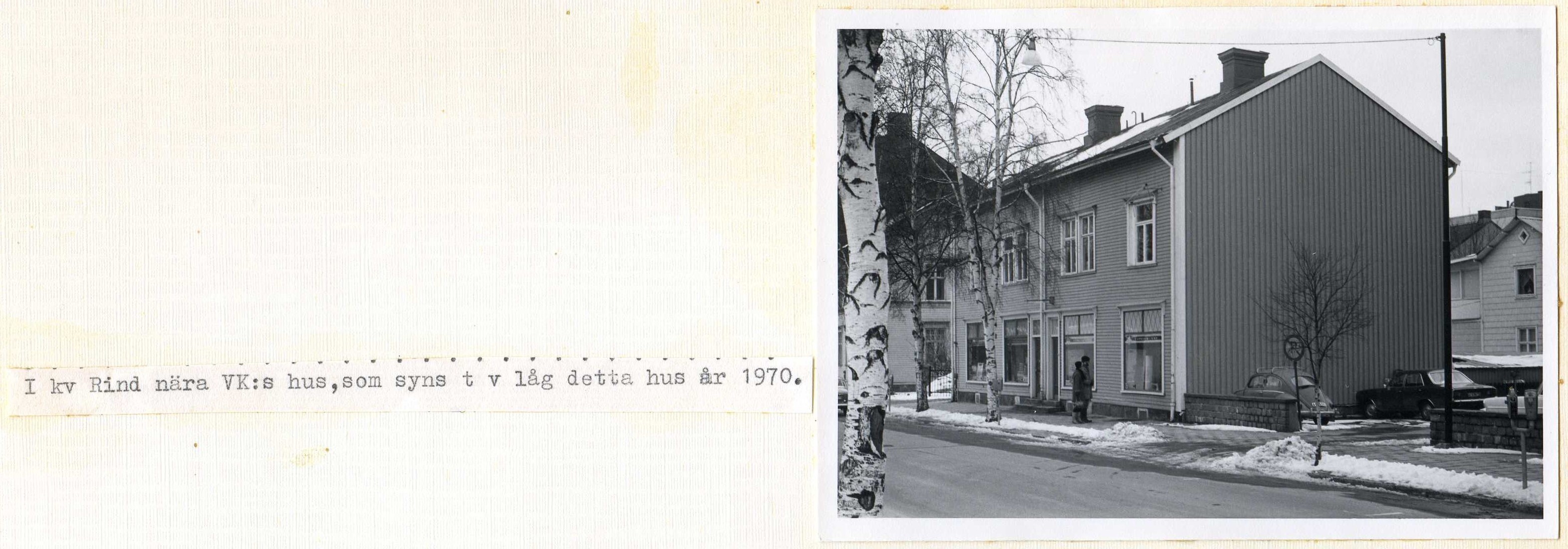 Hus vid Nygatan kv Rind 1970 bild 1