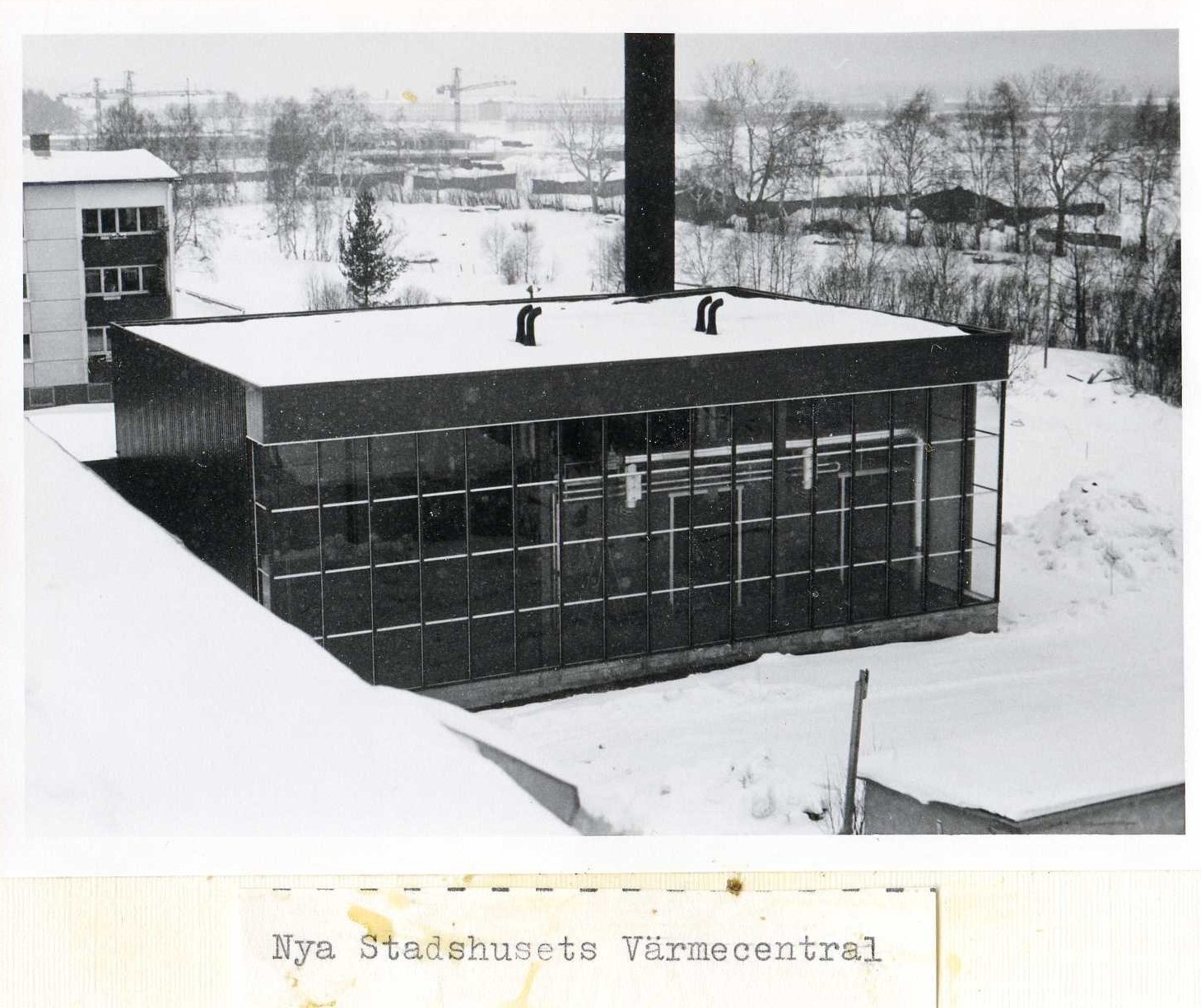 Nya stadshusets värmecentral vinter 1970