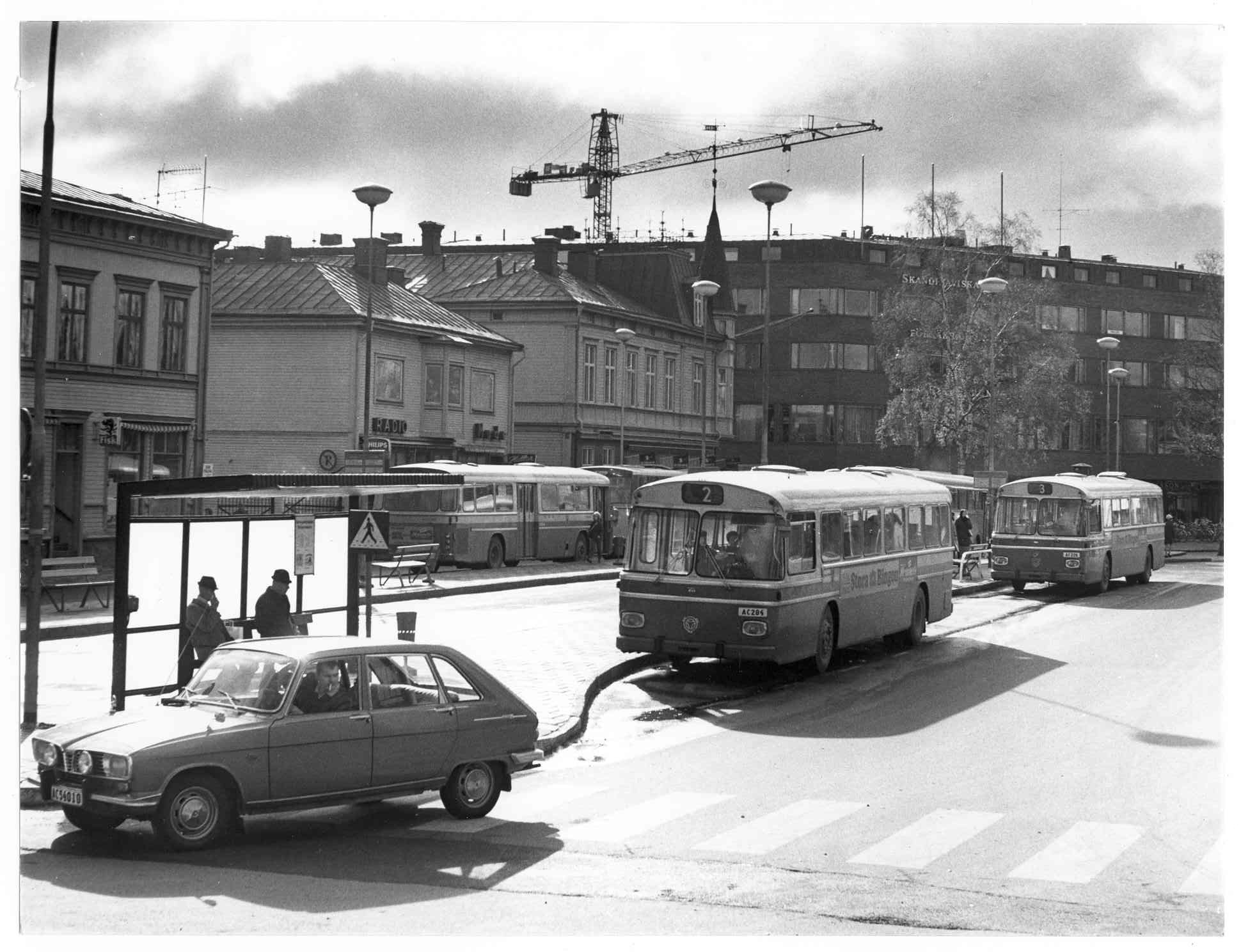 Renmarkstorget bussar 1970-tal
