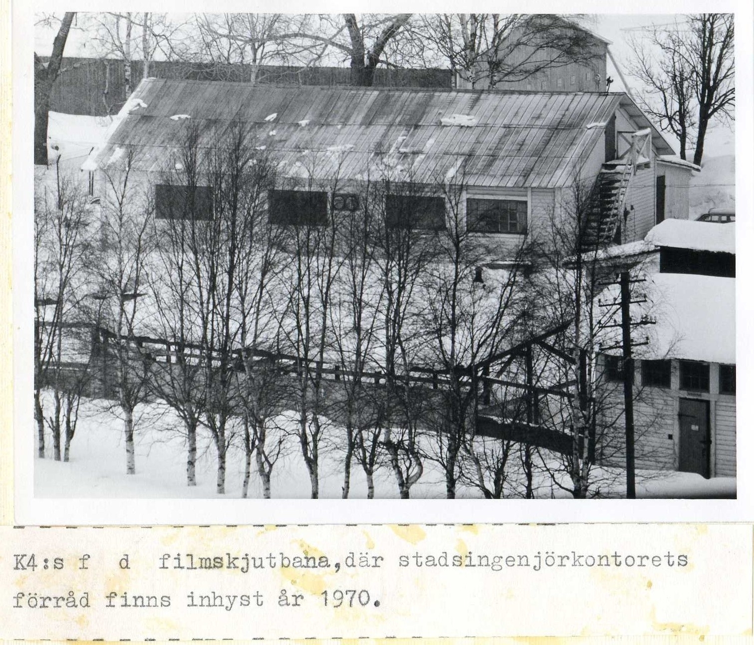 Stadsingenjörskontorets förråd vinter 1970