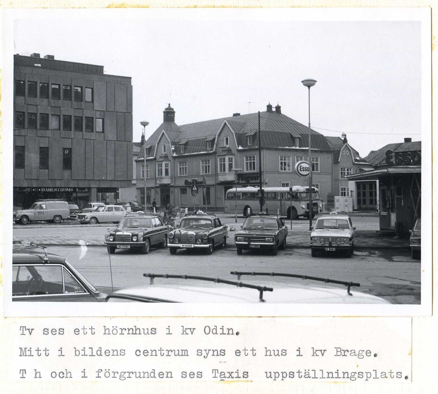 Taxis uppställningsplats och delar av kv Odin samt kv Brage 1970