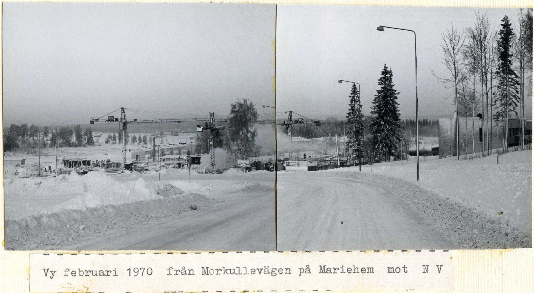 Vy från Morkullevägen mot nordväst feb 1970