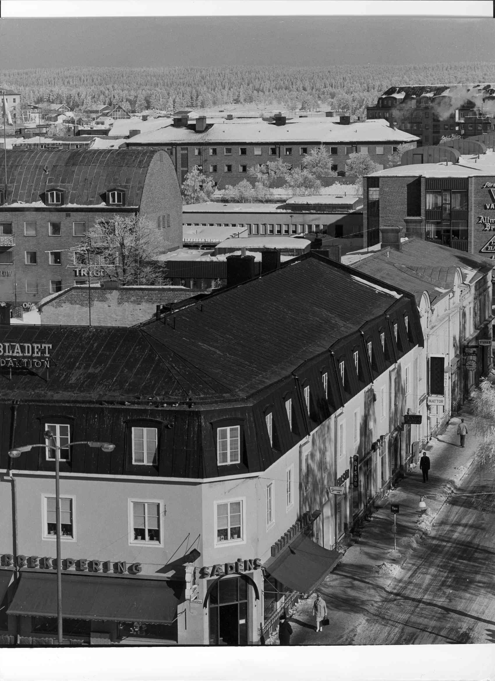 Vy från Rådhuset 1970-tal