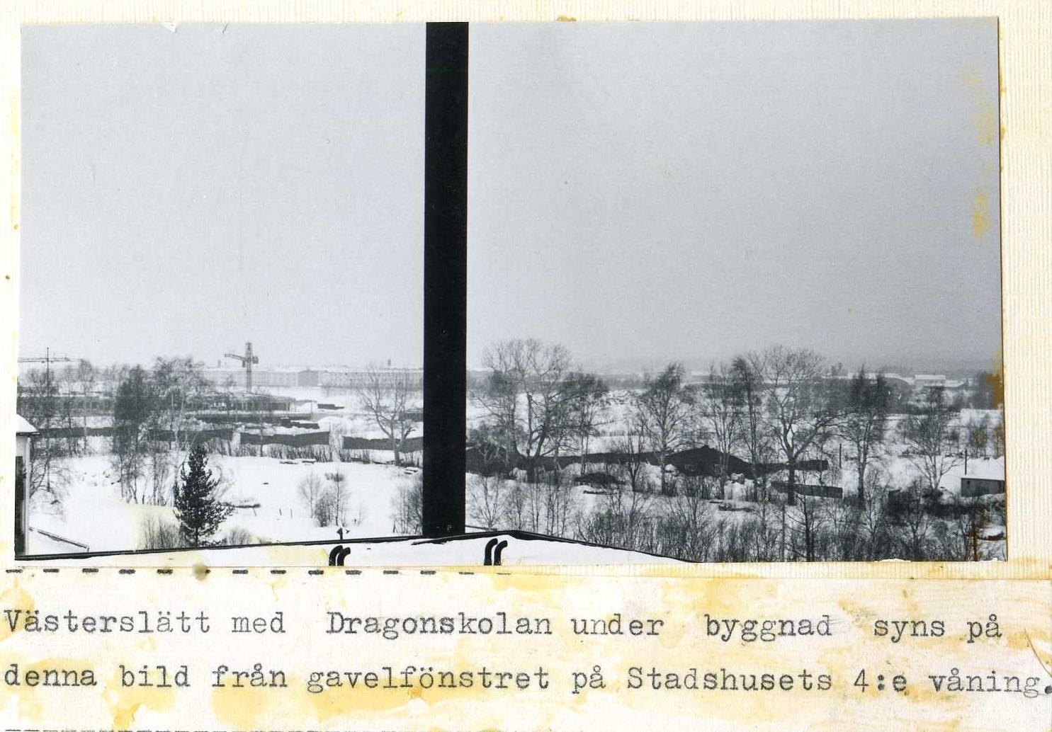 Vy från stadshusets 4e våning feb 1970