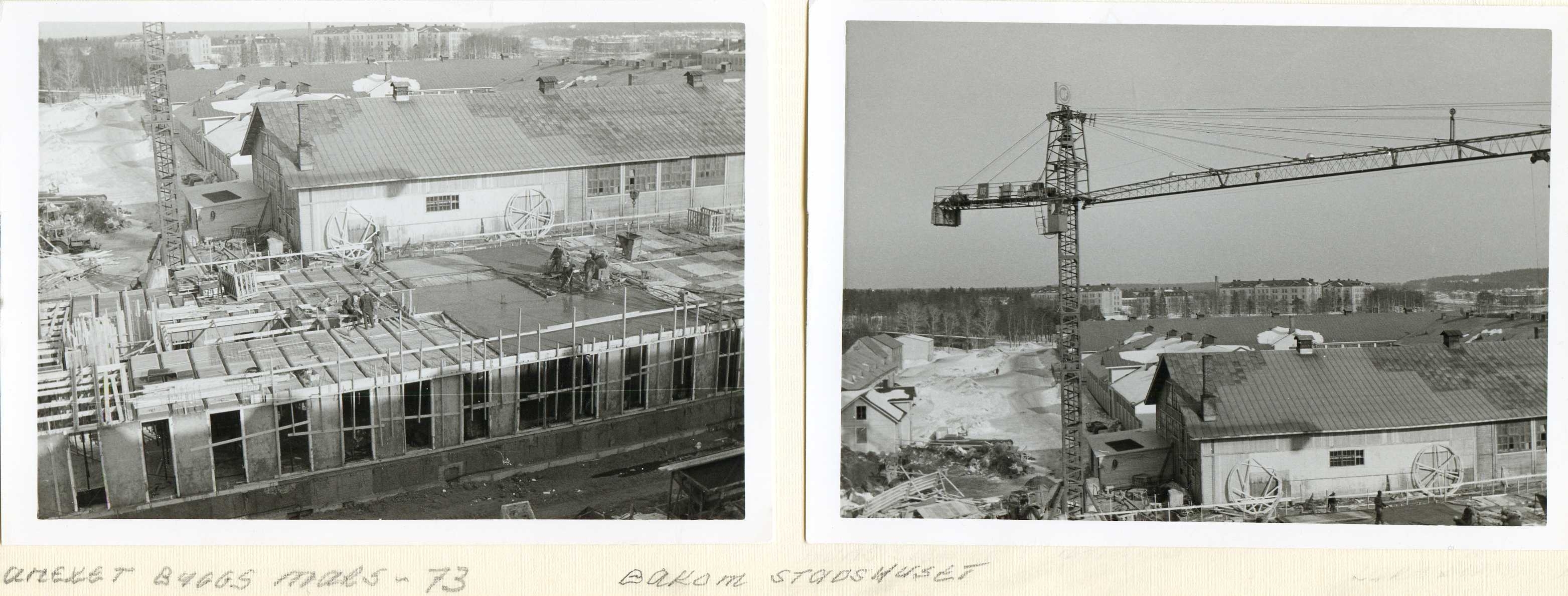 Annexet bakom stadshuset byggs mars 1973  bild1&2_1, 2